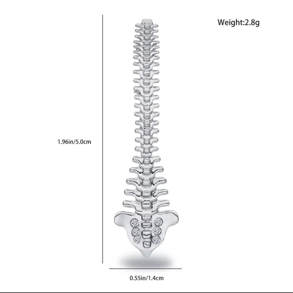 Metal Spine Brooch Pin - Picture 2 of 6